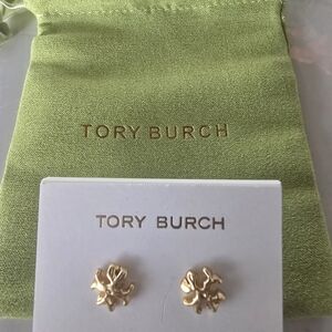 Tory Burch Gold Floral Stud Earrings